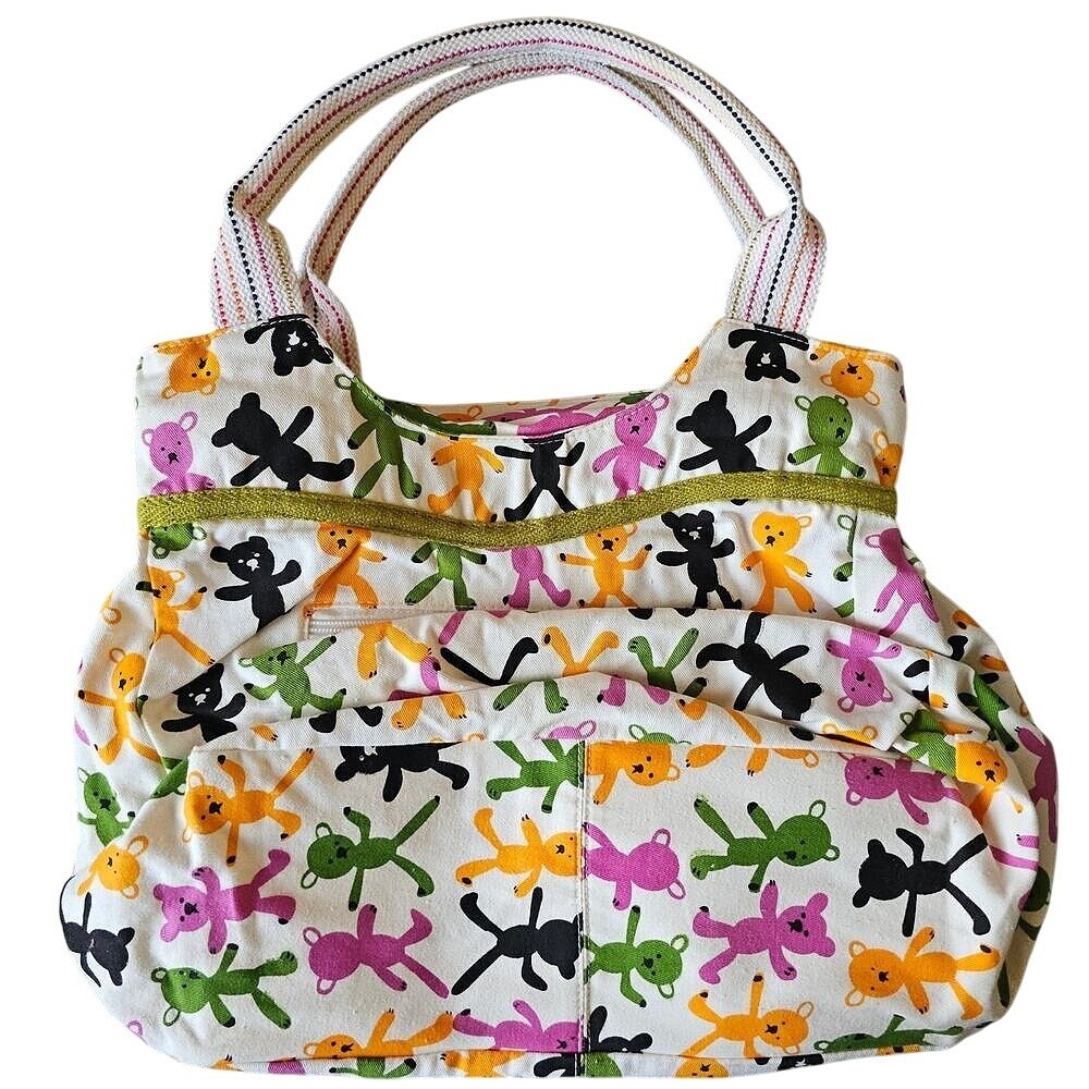 NWT Stencil Boss Teddy Bear Purse Bag‎ Diaper Bag Zippers Pockets Gift Novelty